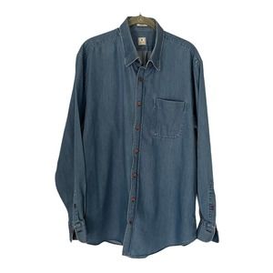 Peter Millar Men long sleeves denim shirt ~L.